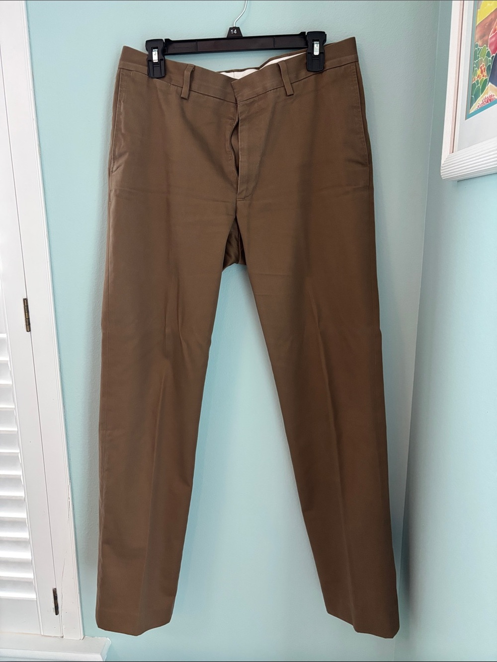 Lands' End Men's Straight-Leg Chinos iBrown Classic Clothing Tailored Fit 32/32